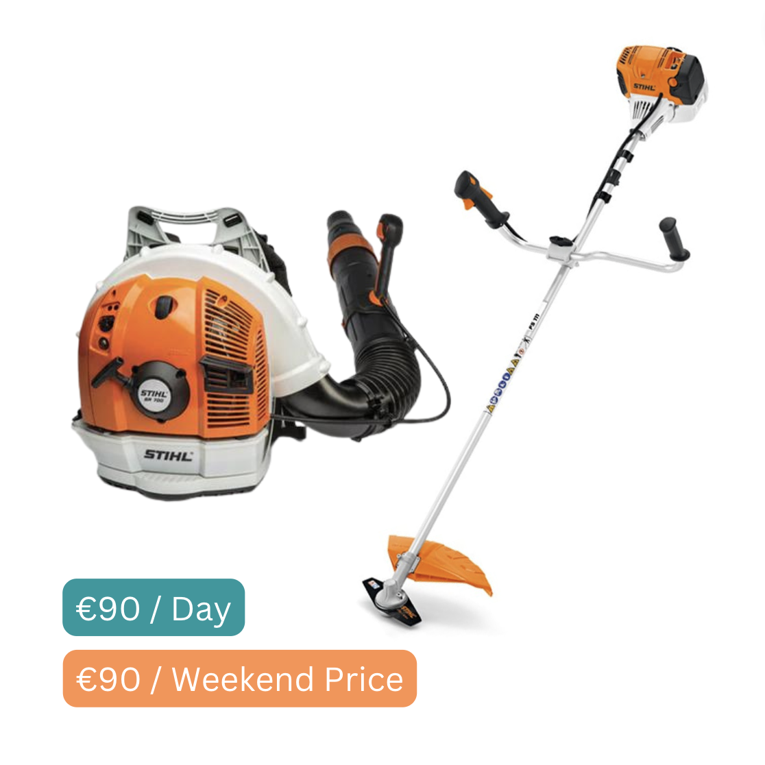 Back Pack Blower & Weed Eater - Hire Bundle